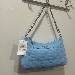 Kate Spade Blue Quilted Chain Bag
